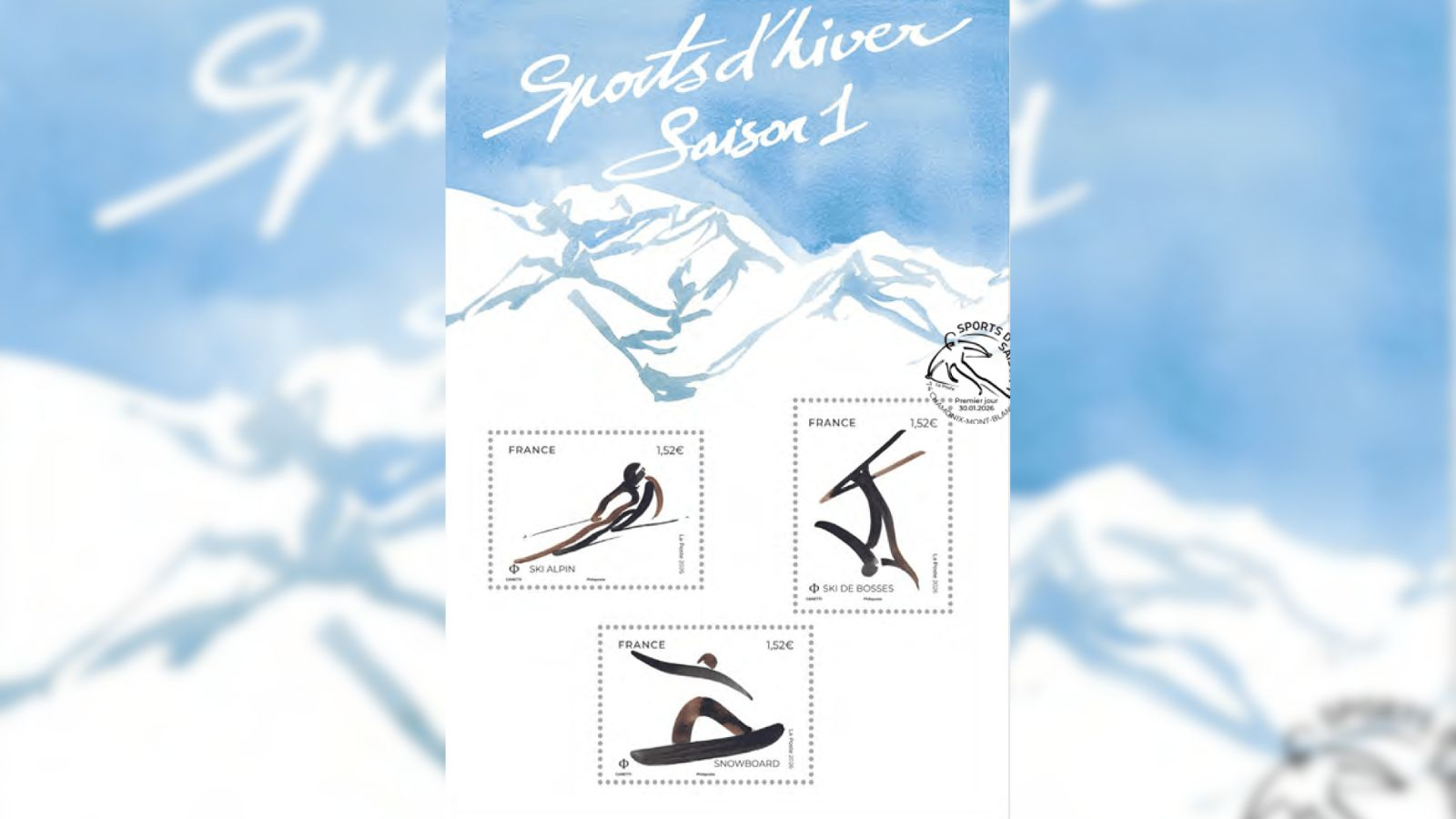 JO 2030 : une série de timbres dédiée aux sports d’hiver