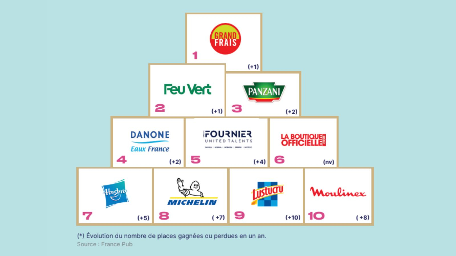 Top 10 des annonceurs nationaux basés en Auvergne-Rhône-Alpes en 2024