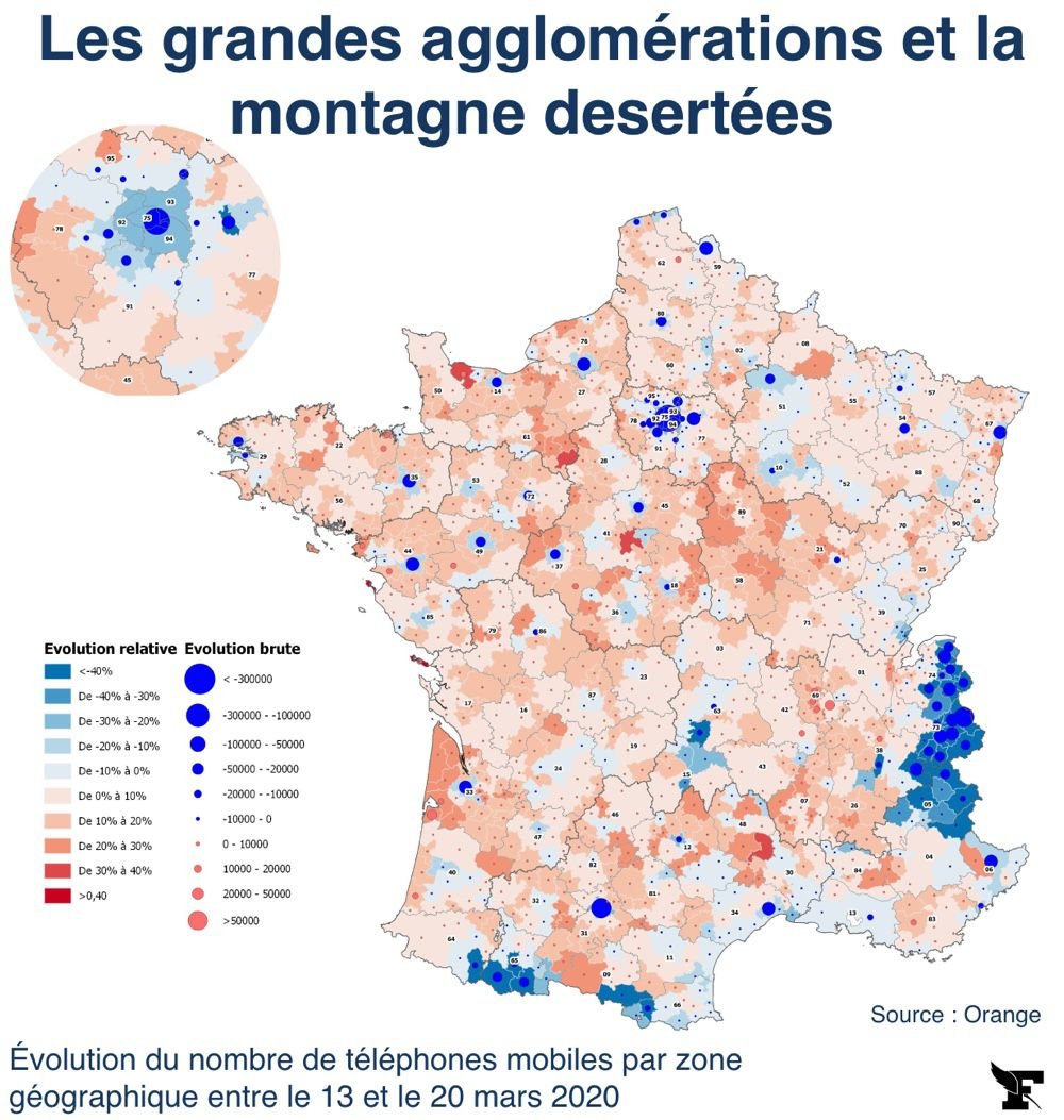 Confinement : les Alpes désertées, Lyon et le sud de la région gagnent des habitants