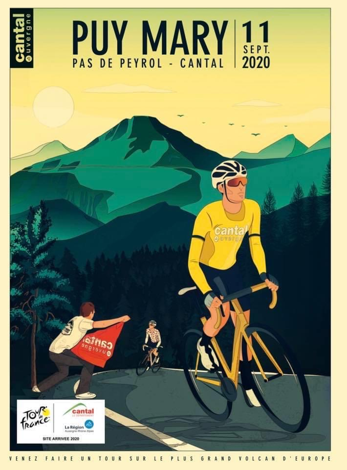 Tour de France&nbsp;: le Cantal dégaine une nouvelle affiche en un éclair&nbsp;!