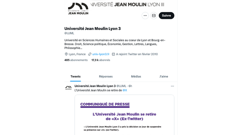 L'Université Jean Moulin Lyon 3 quitte X